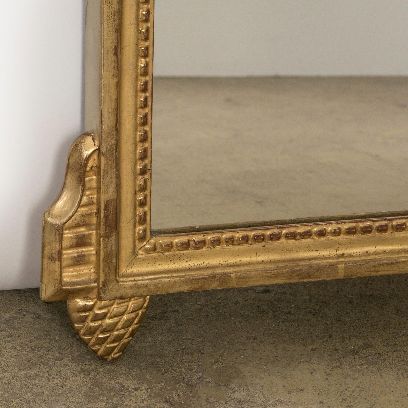 19th Century Small French Louis XVI Marriage Mirror with a Mirror Crest For Sale