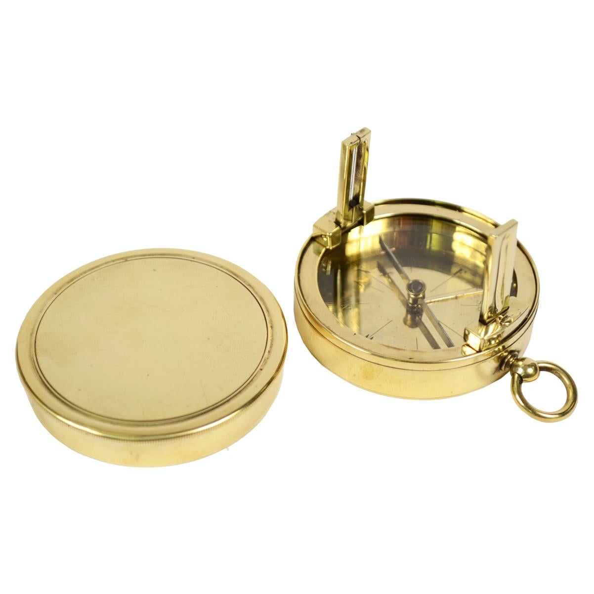 Small French-Made Brass Compass Second Half of the 19th Century