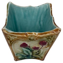 Small French Majolica Cache Pot Onnaing, circa 1890