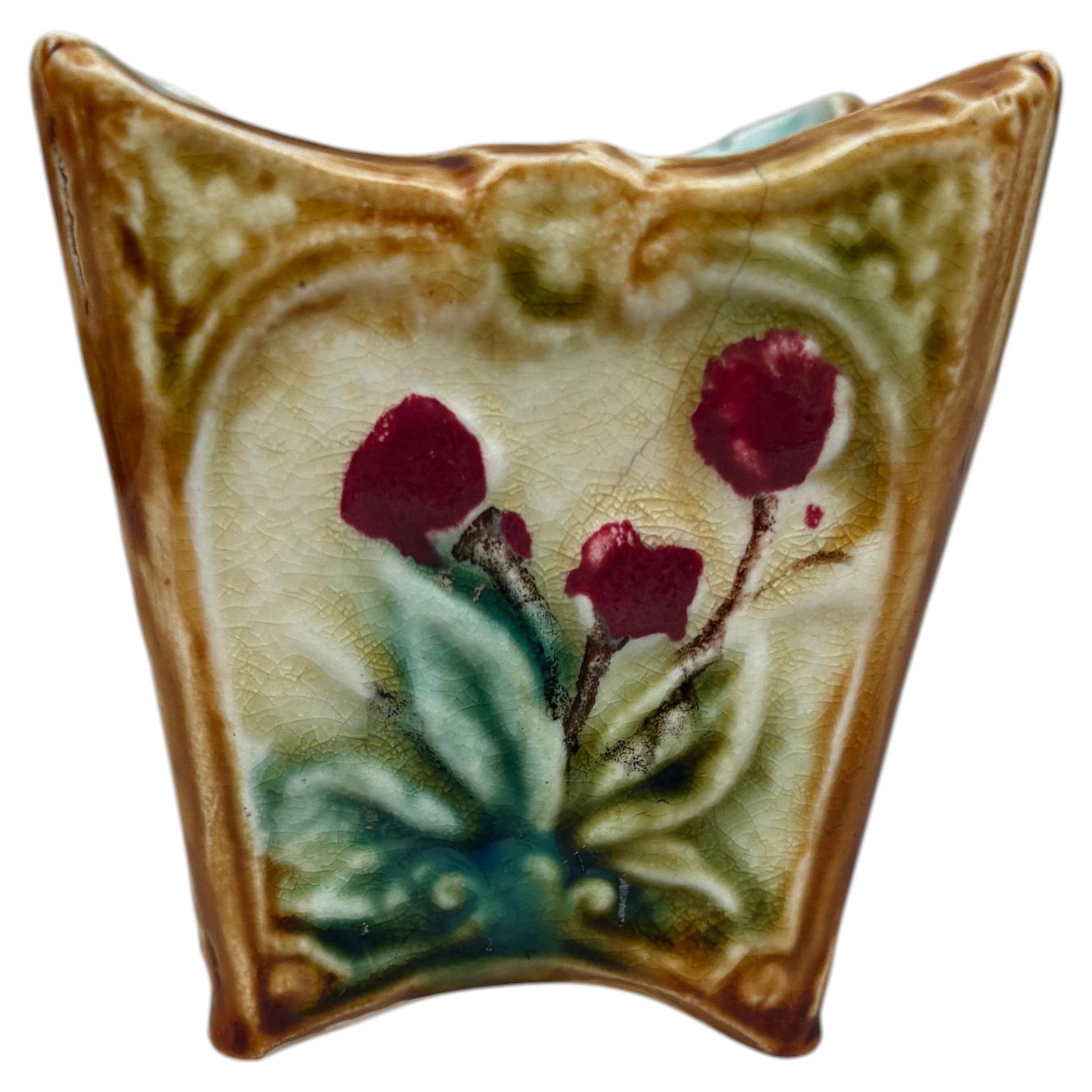 Small French Majolica Cache Pot Onnaing, circa 1890