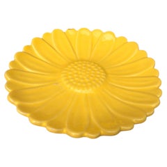 Small French Majolica Daisy Plate Vallauris, circa 1950
