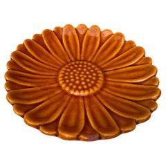 Small French Majolica Daisy Plate Vallauris, circa 1950