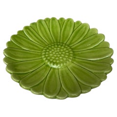 Small French Majolica Daisy Plate Vallauris, circa 1950