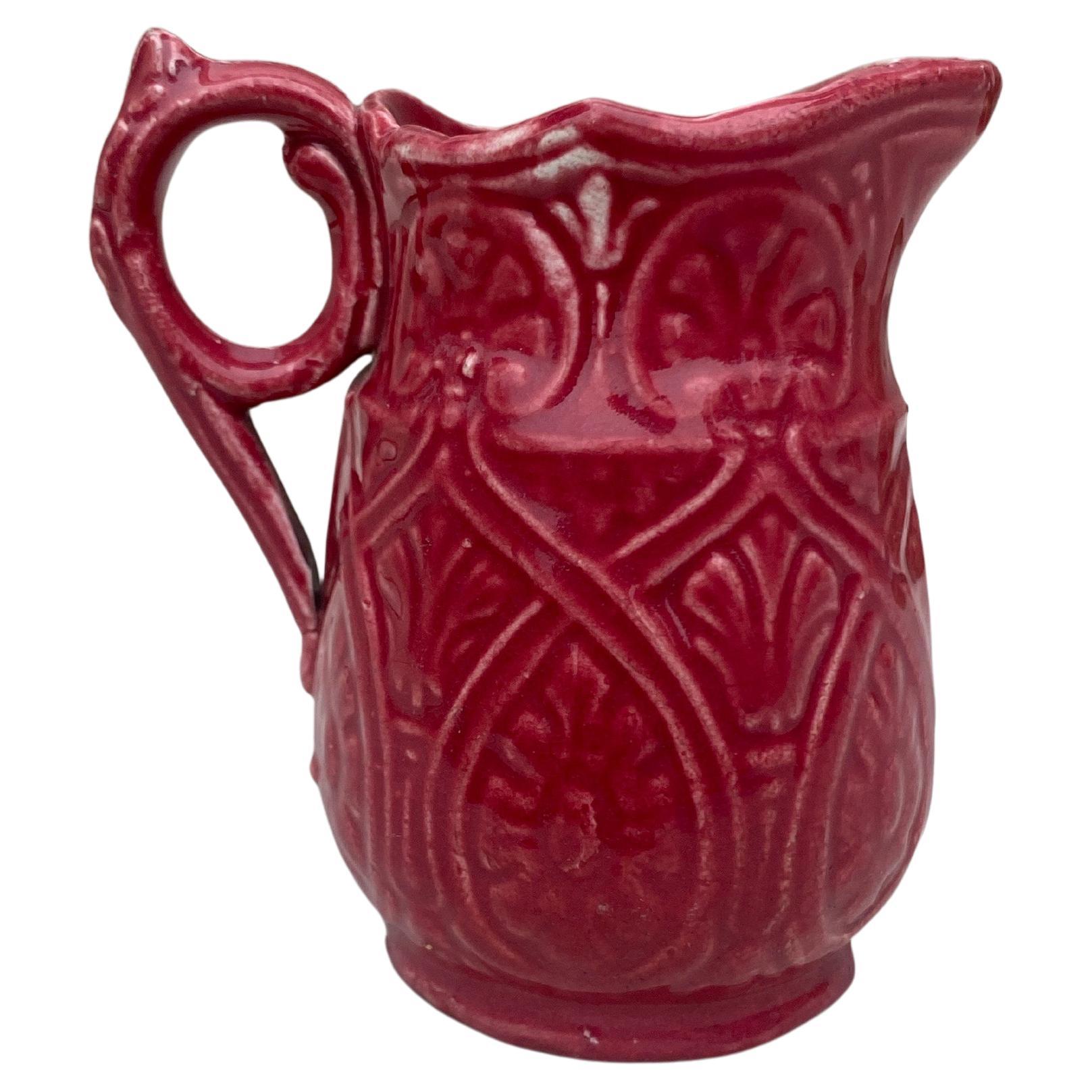 Small French Majolica Pitcher Creamer circa 1900