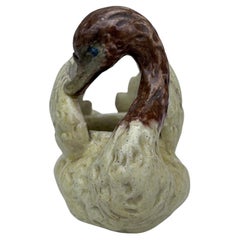 Kleine französische Majolika Swan Jardiniere CIRCA 1890