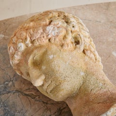 Small French Male Stone Bust, 1940s