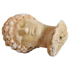 Small French Male Stone Bust, 1940s