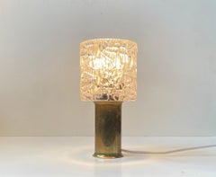 Small French Modern Restaurant Table Light in Brass & Glass by Arlus, 1960s