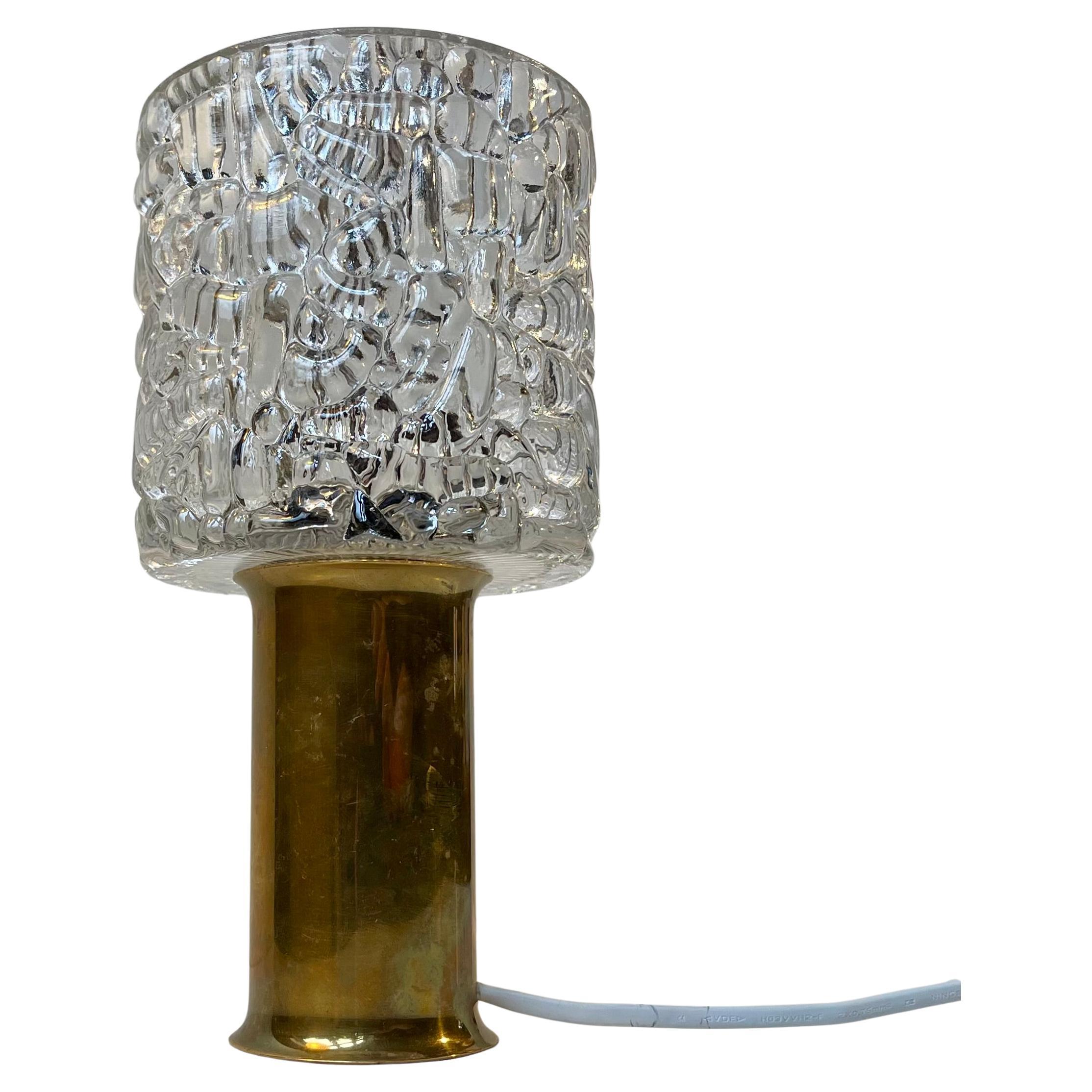 Small French Modern Restaurant Table Light in Brass & Glass by Arlus, 1960s