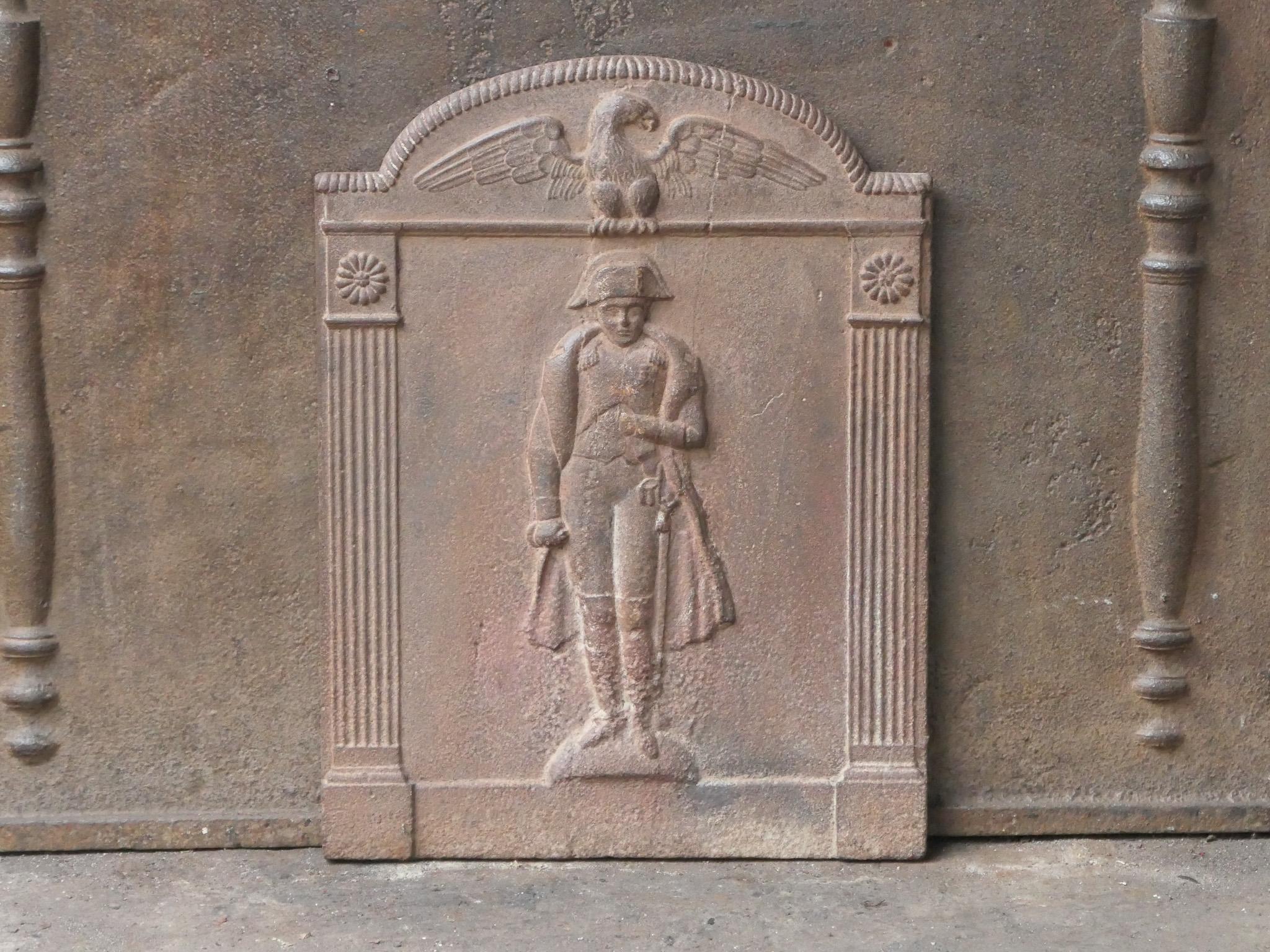 Cast Small French 'Napoleon' Fireback / Backsplash, 19th C. For Sale