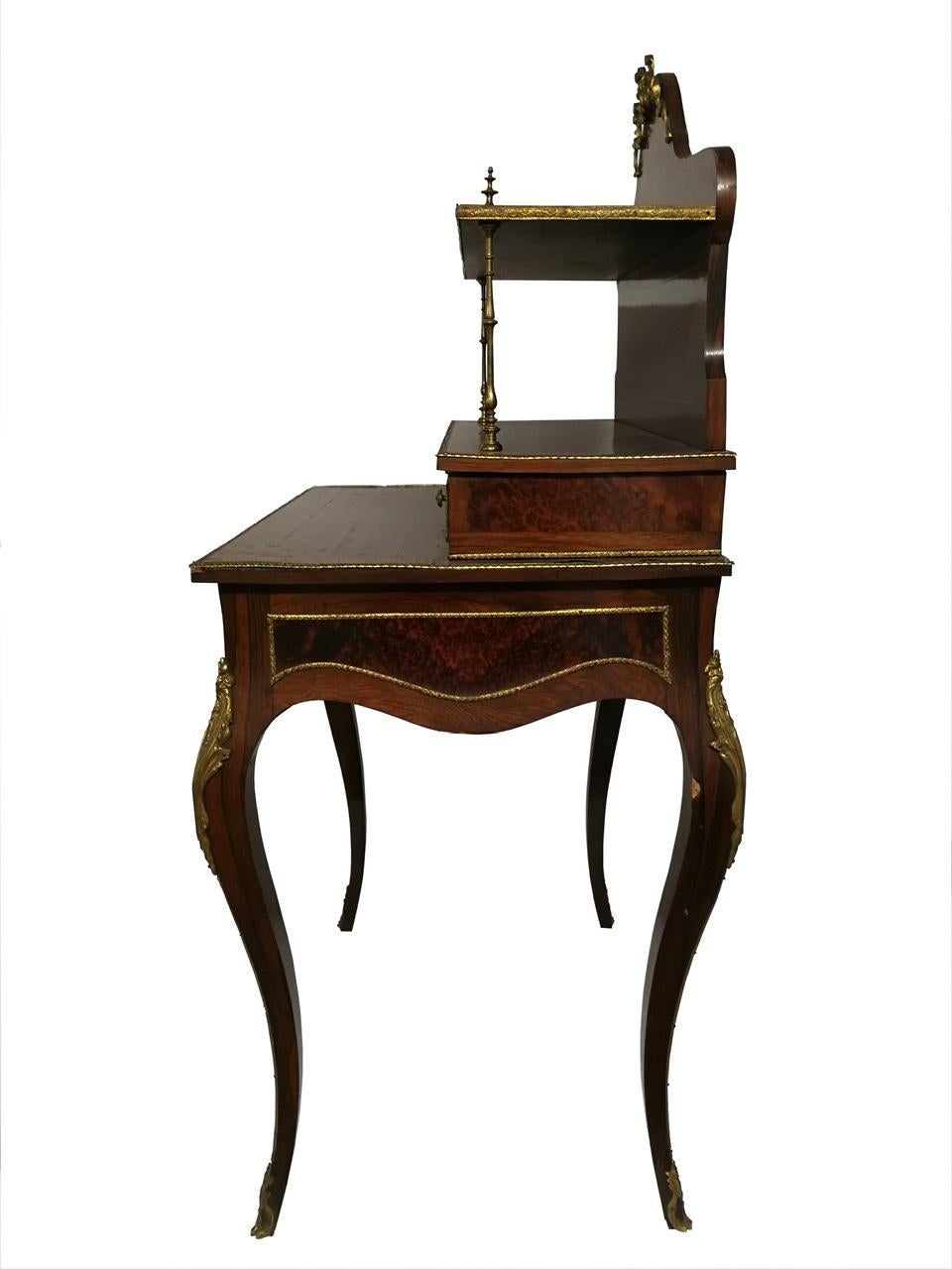 Small French Napoleon III Lady's Secretary Cabinet of 19th Century In Good Condition For Sale In Beuzevillette, FR