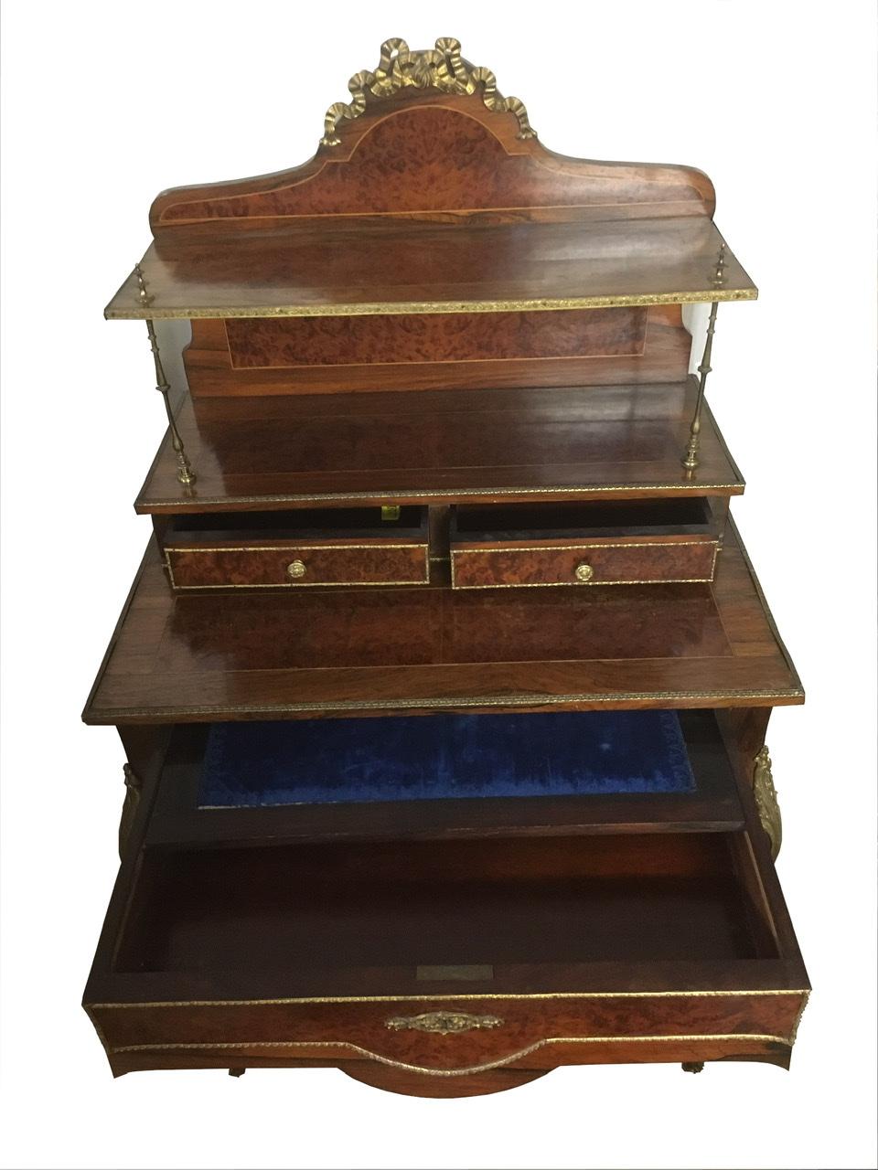 Small French Napoleon III Lady's Secretary Cabinet of 19th Century For Sale 1