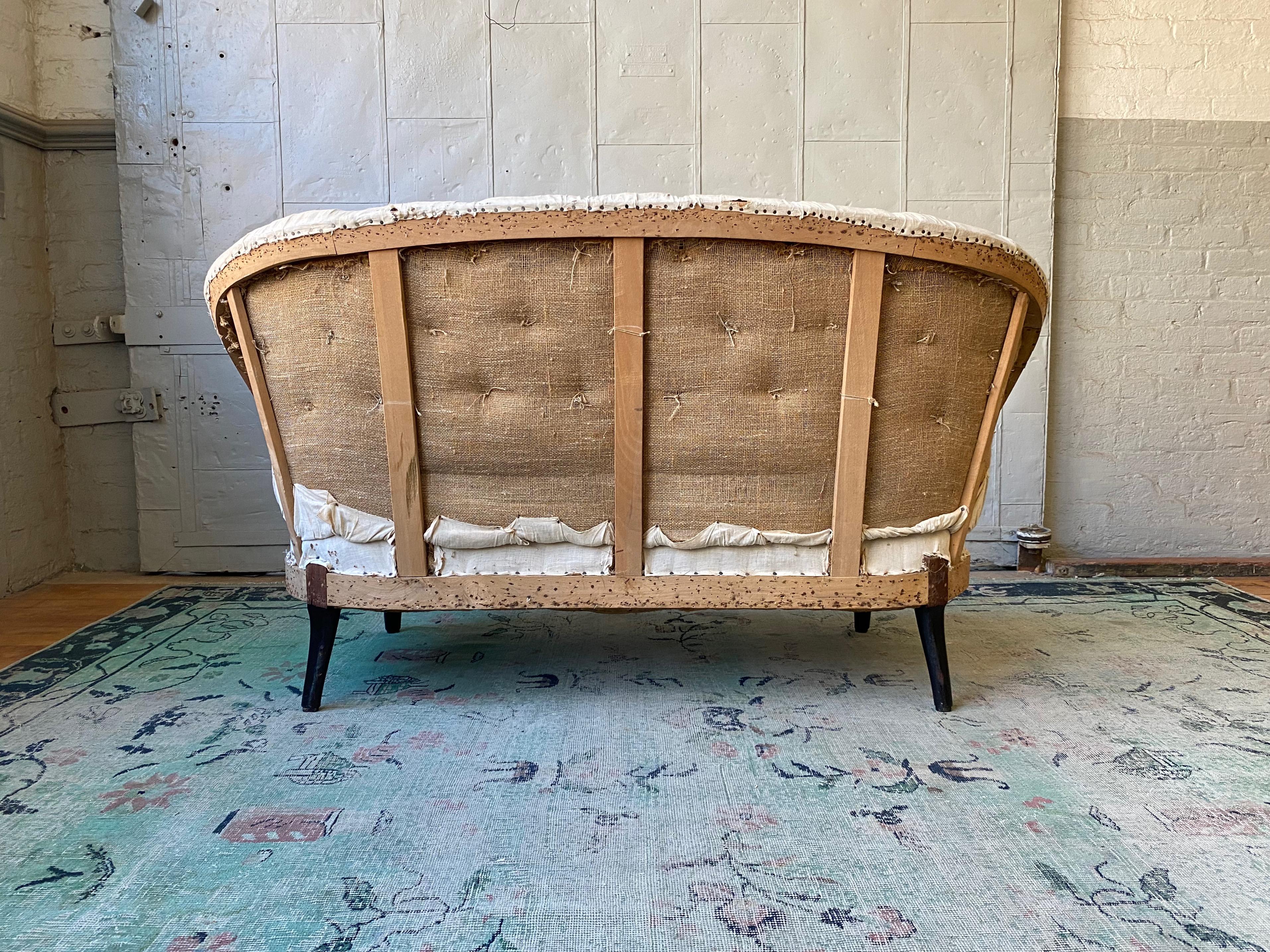 Small French Settee with Tufted Back and Cabriole Legs 5