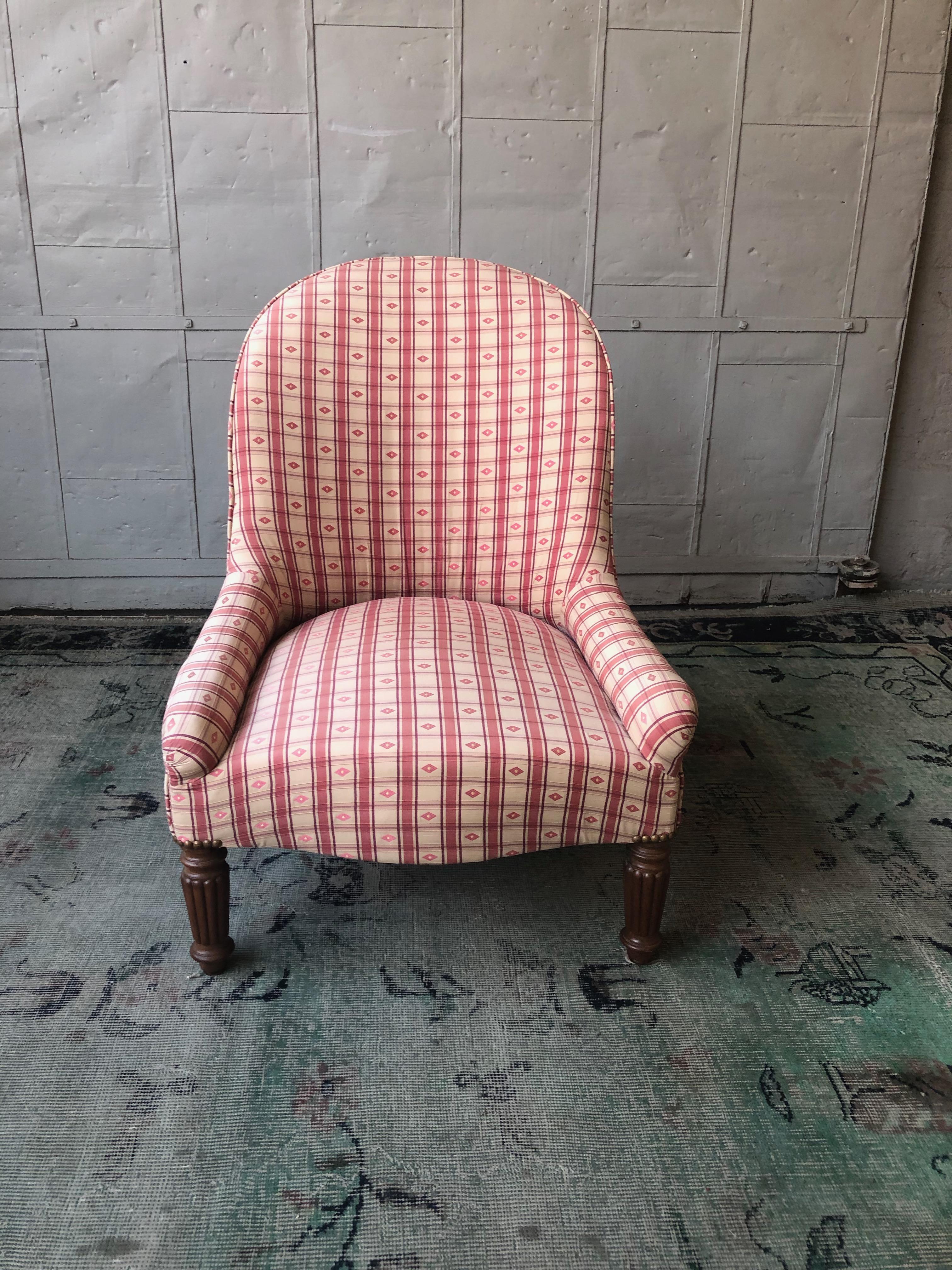 Early 20th Century Small French Napoleon III Style Slipper Chair