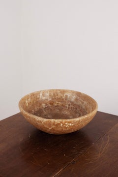 Small French Natural Beige and Brown Marble Stone Bowl