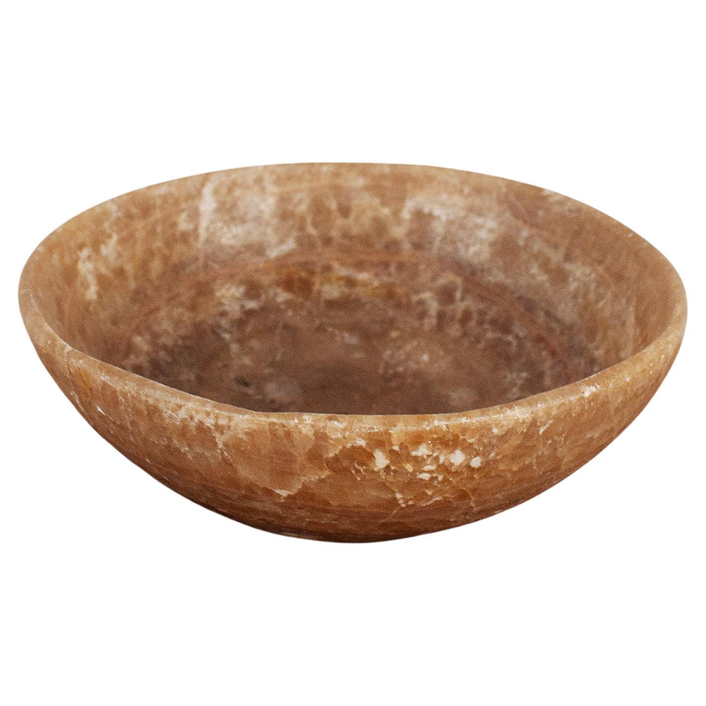 Small French Natural Beige and Brown Marble Stone Bowl