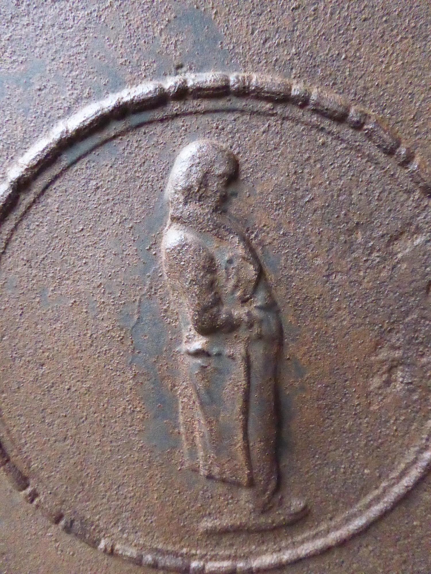 19th century French neoclassical fireback depicting an unknown man. The fireback is made of cast iron and has a natural brown patina. Upon request it can be made black.







 








