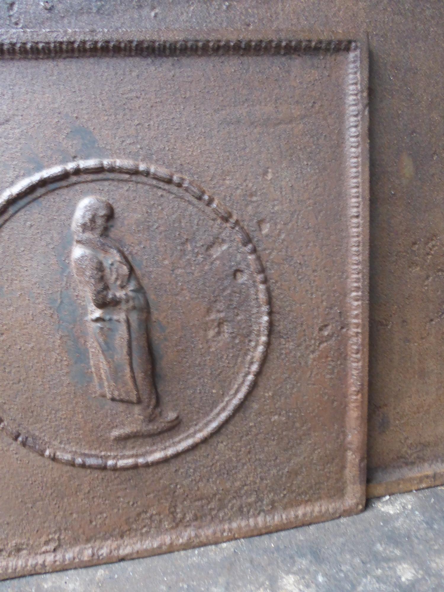 Französischer neoklassizistischer Kaminschirm/Rückwand mit einem Mann, 19. Jahrhundert im Zustand „Gut“ im Angebot in Amerongen, NL