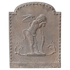 Small French Neoclassical Period 'Cupid' Fireback / Backsplash, 18th-19th C.