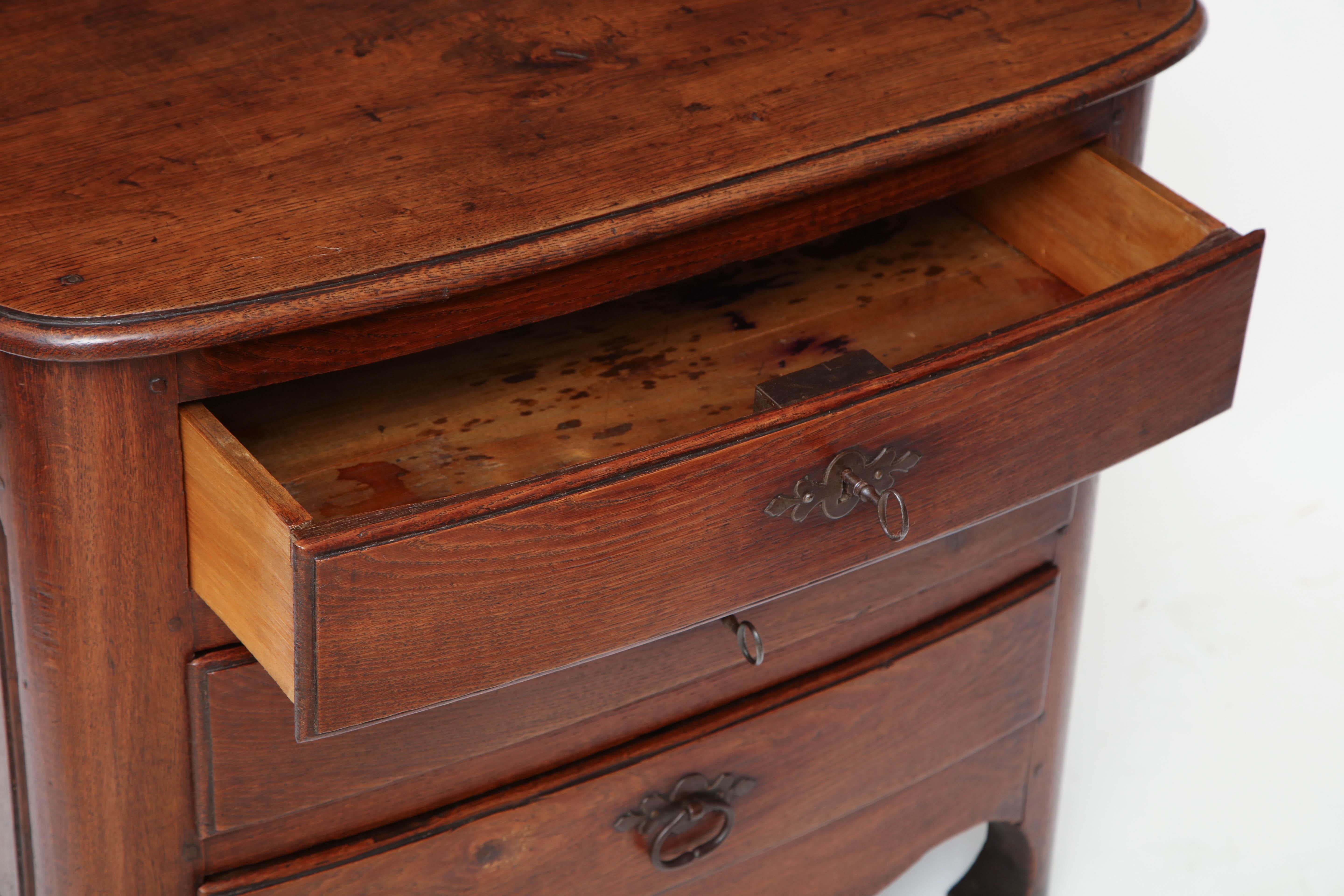 Small French Oak Commode with Three Drawers, circa 18th Century 2