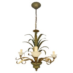 Vintage Small French Palm Chandelier