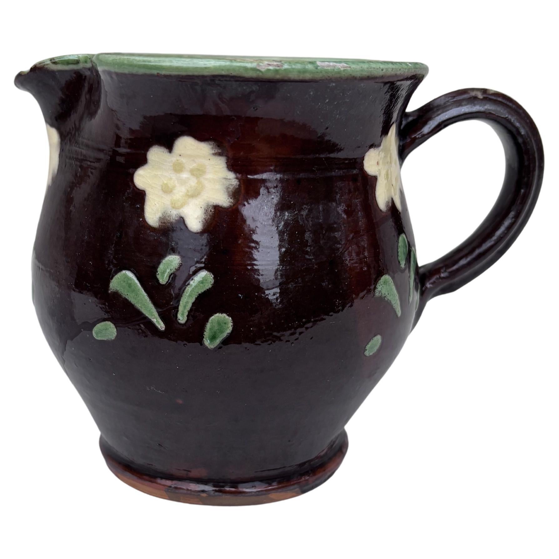 Petit pichet de poterie français Savoie, vers 1890