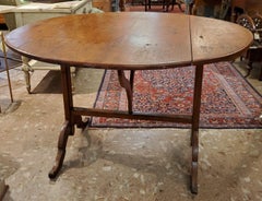 Small French Provincial Tilt-top Table with Pine Top and Pearwood Base