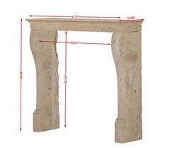 Small French Reclaimed Fireplace With Rectangular Top And Elegant Curved Jambes