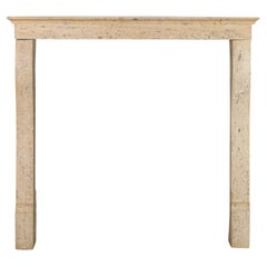 Small French Reclaimed Fireplace With Rectangular Top And Elegant Curved Jambes