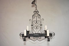 Small French Rectangular Iron Chandelier