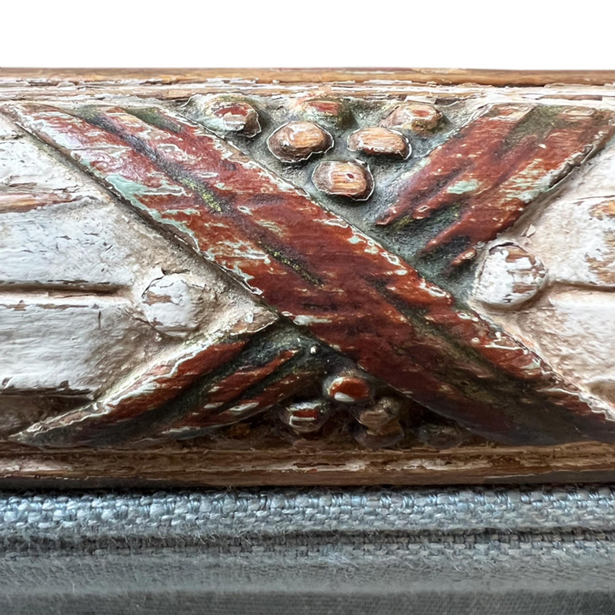 Early 20th Century Small French Reupholstered Windowseat, Early 1900s