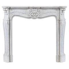 Small French Rococo Carrara Fireplace