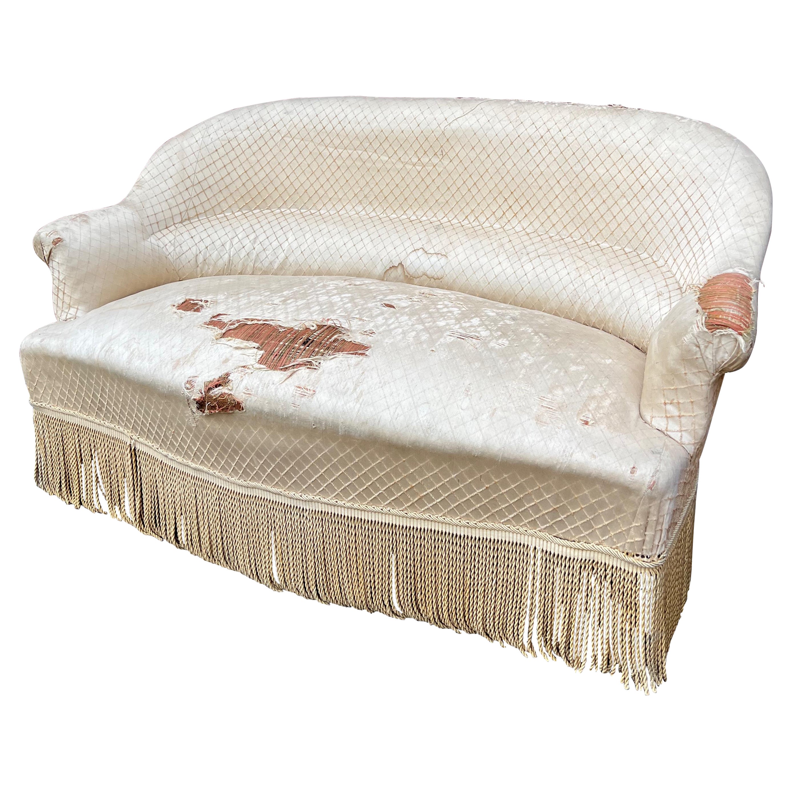 Small French Settee with Rounded Back