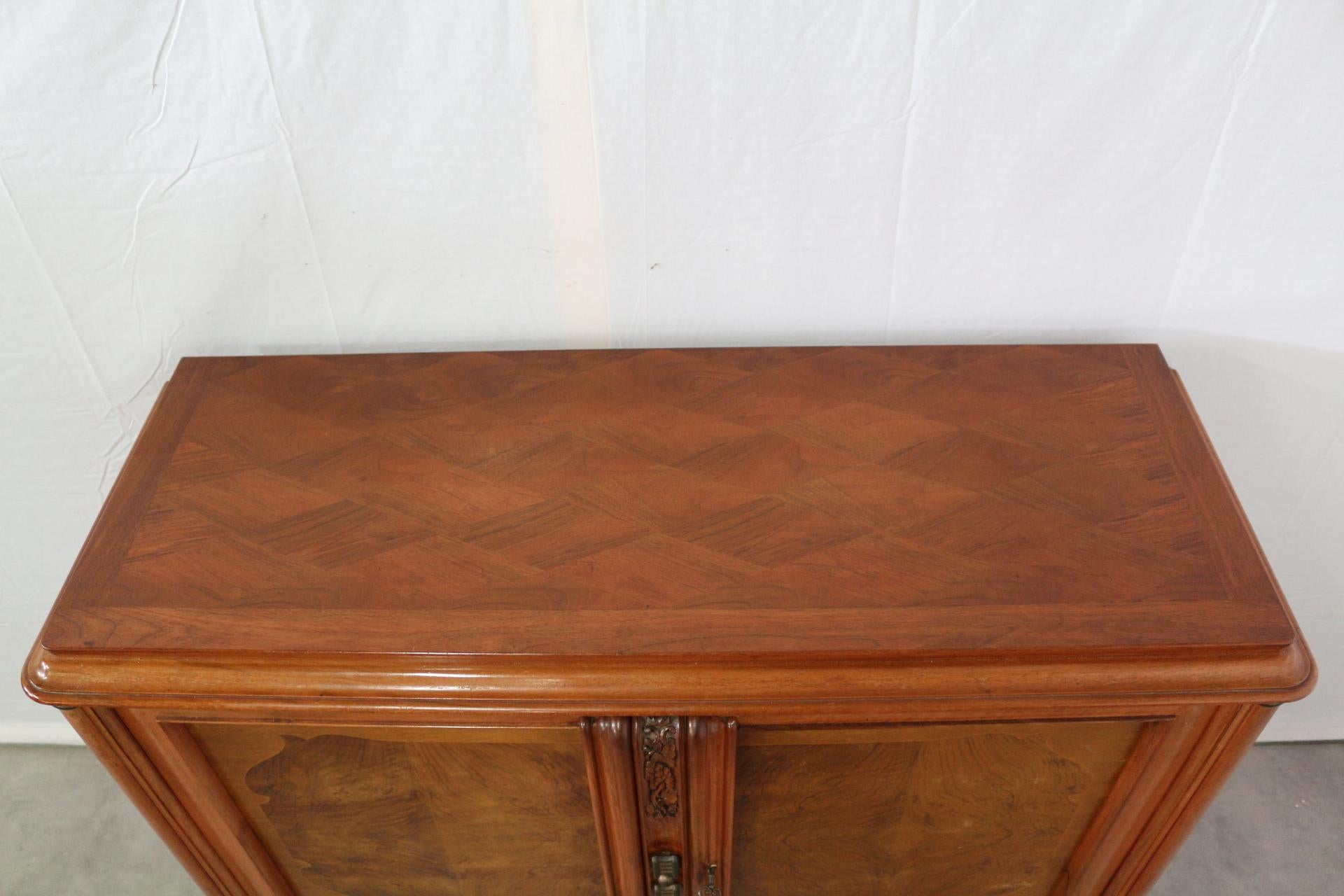 Mid-Century Modern Small French Sideboard Credenza Buffet Walnut Midcentury