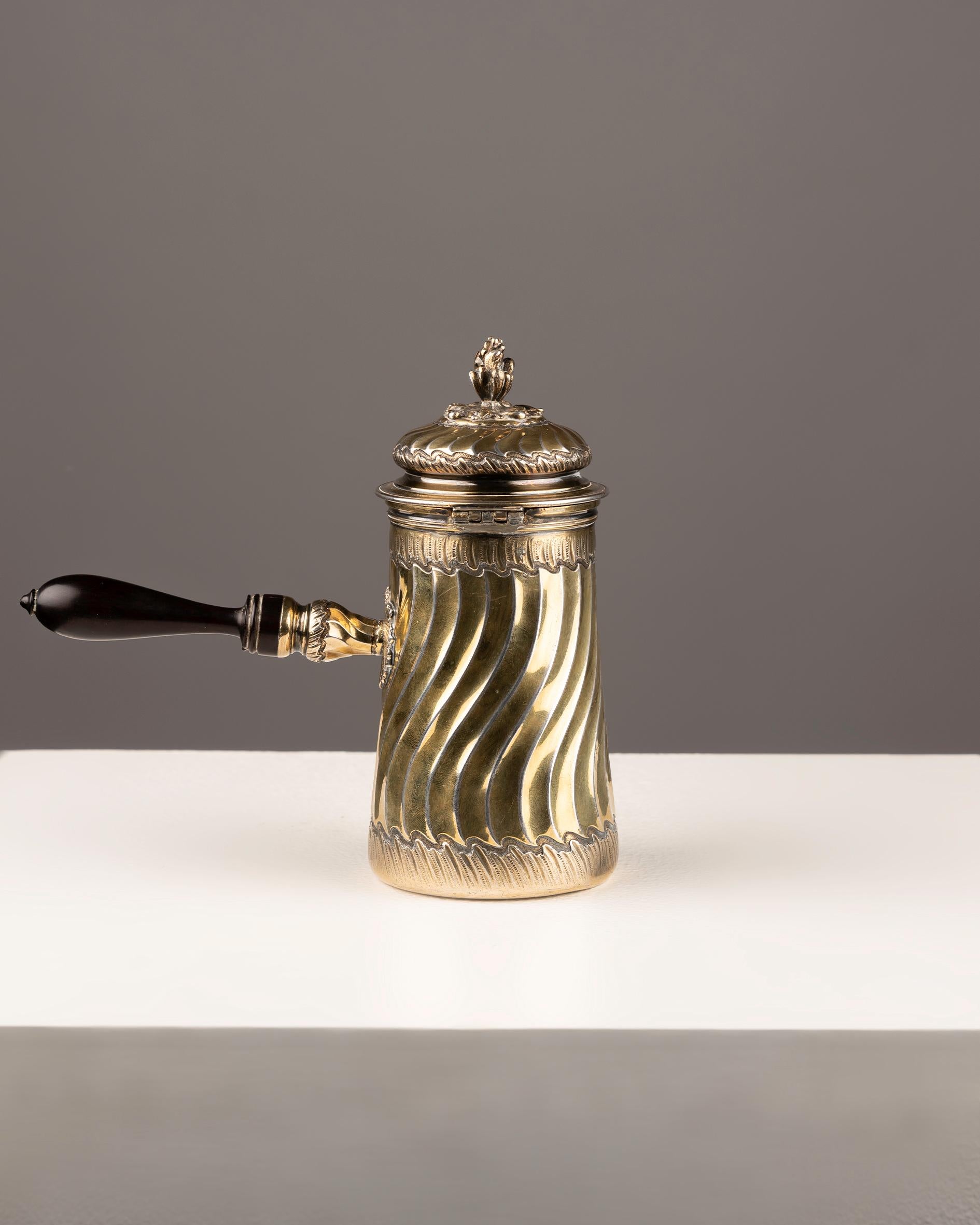 Small French Silver-Gilt Chocolate Pot by Boin-Taburet, 1880s In Good Condition For Sale In BARCELONA, ES