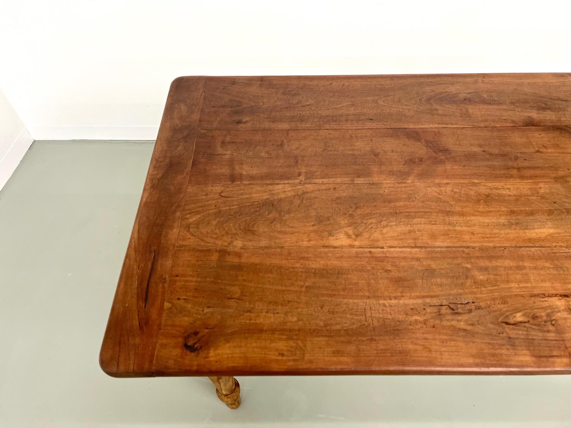 Small french solid cherry farm table/desk, from 1900's For Sale 5