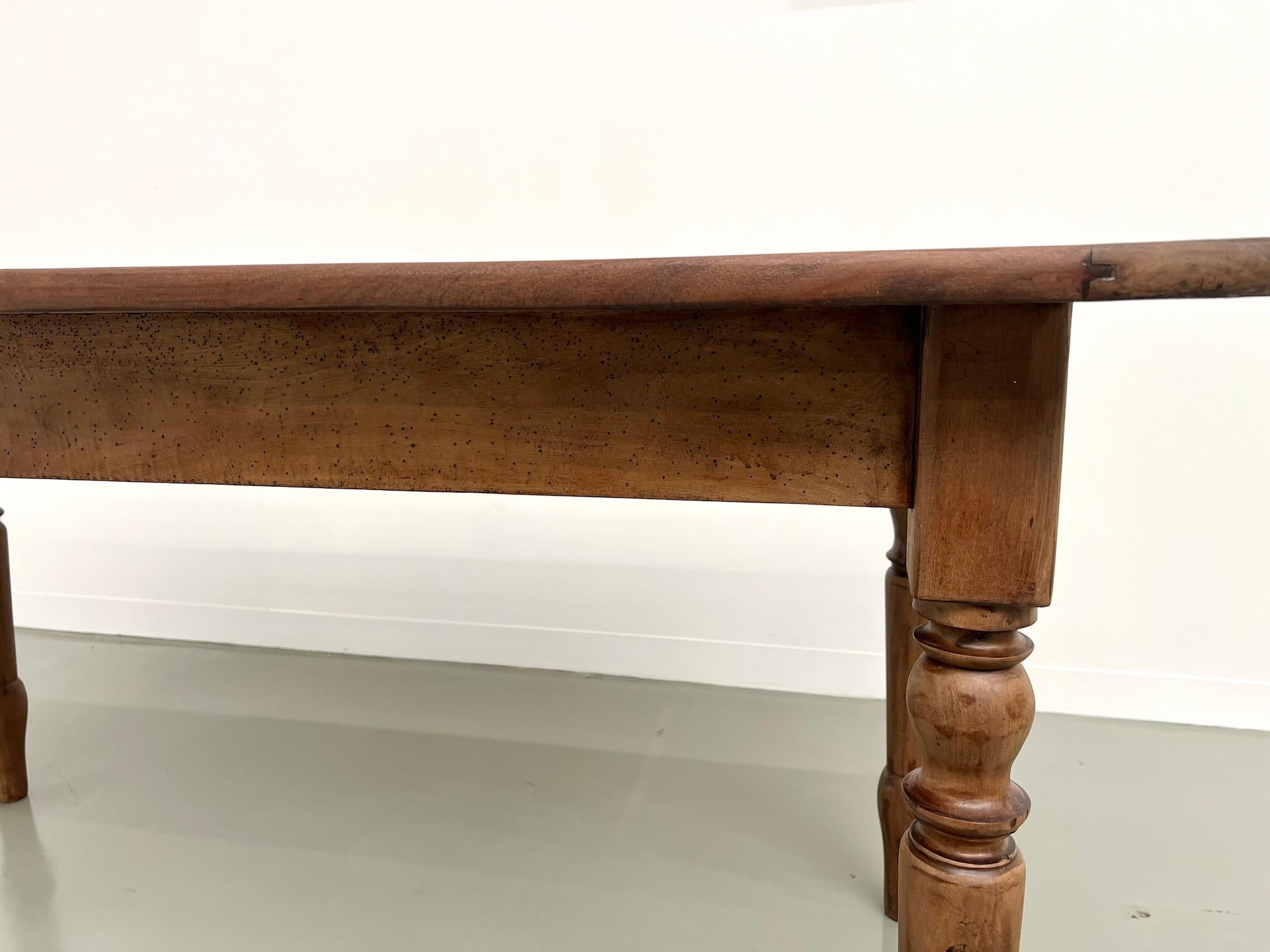 Small french solid cherry farm table/desk, from 1900's For Sale 8