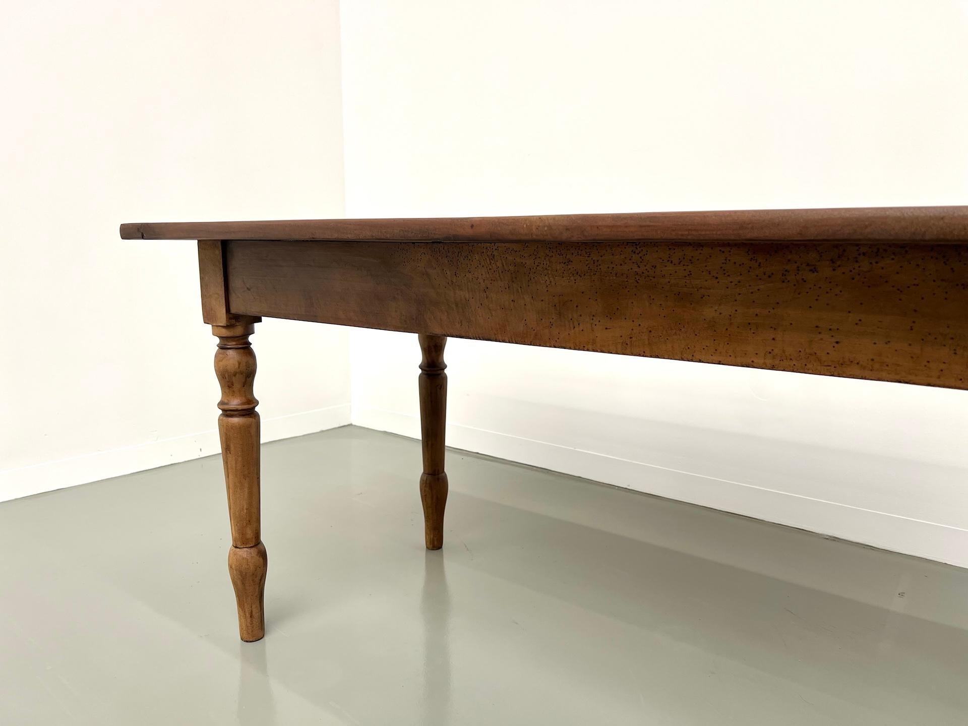 Small french solid cherry farm table/desk, from 1900's For Sale 9