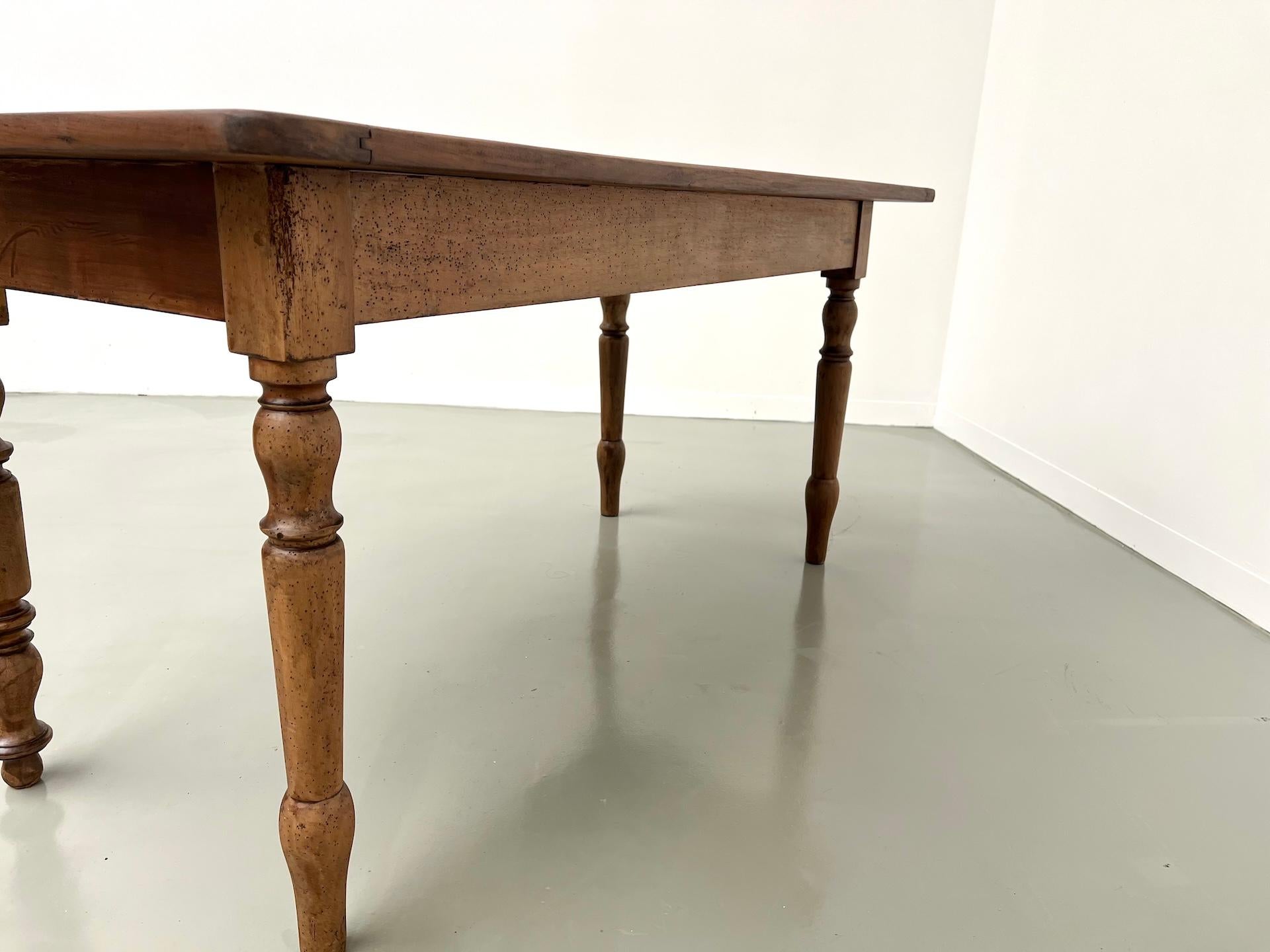 Small french solid cherry farm table/desk, from 1900's For Sale 11