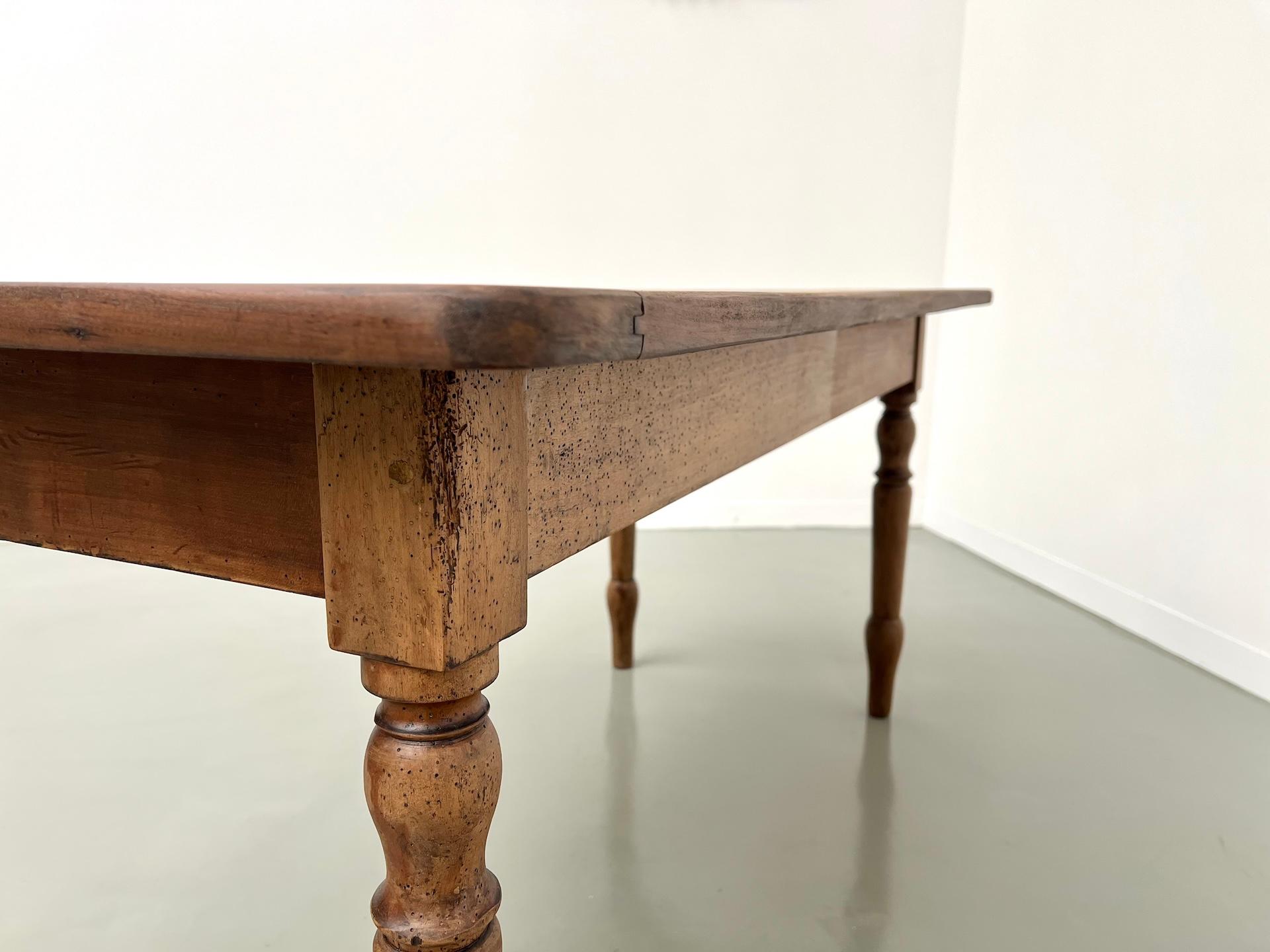 Small french solid cherry farm table/desk, from 1900's For Sale 12