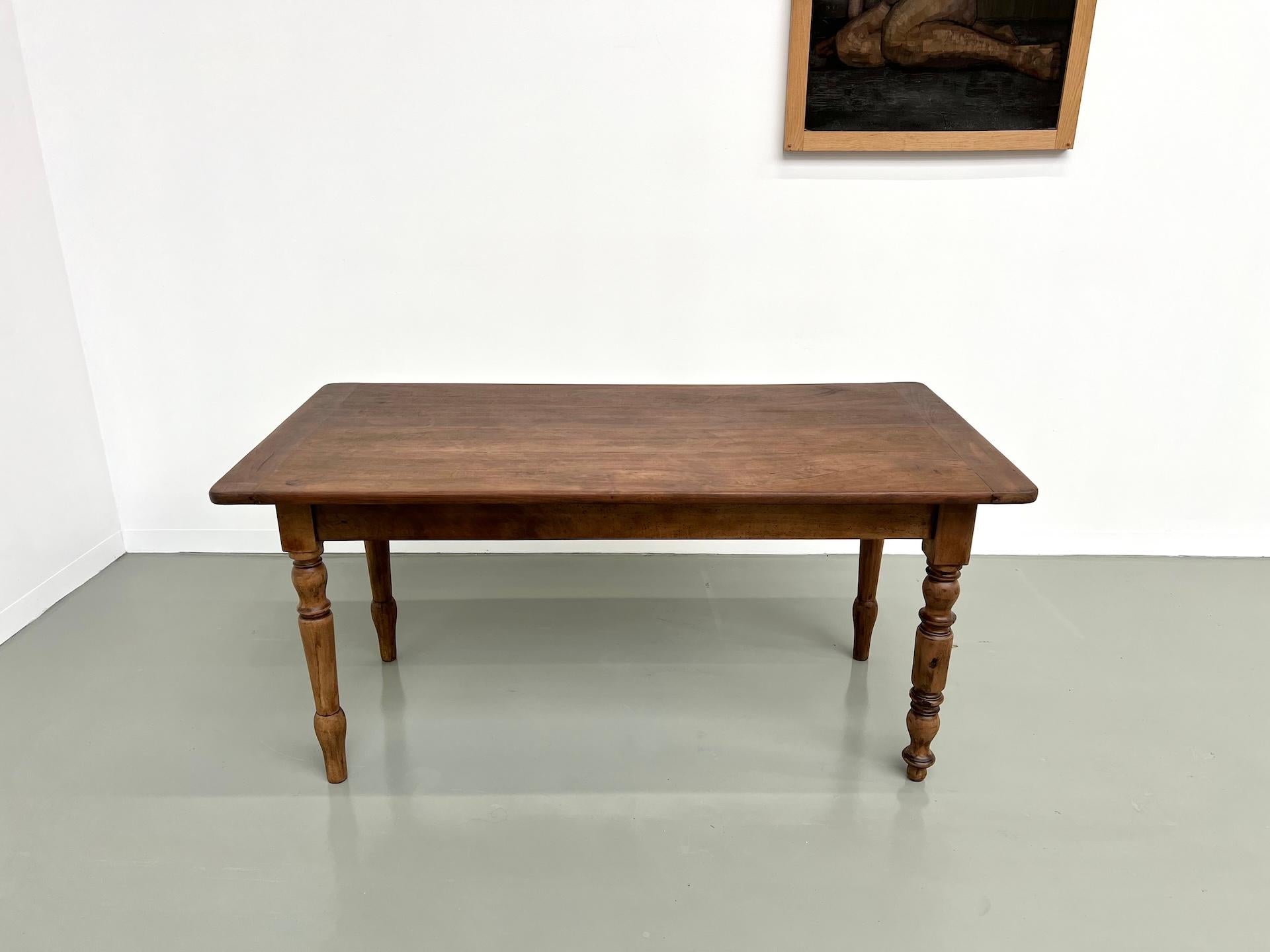 French Provincial Small french solid cherry farm table/desk, from 1900's For Sale