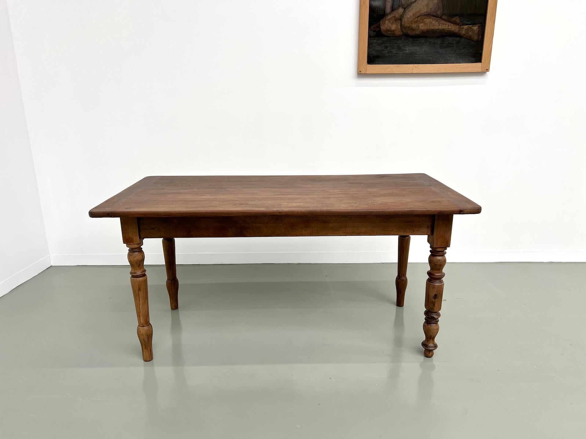 French Small french solid cherry farm table/desk, from 1900's For Sale