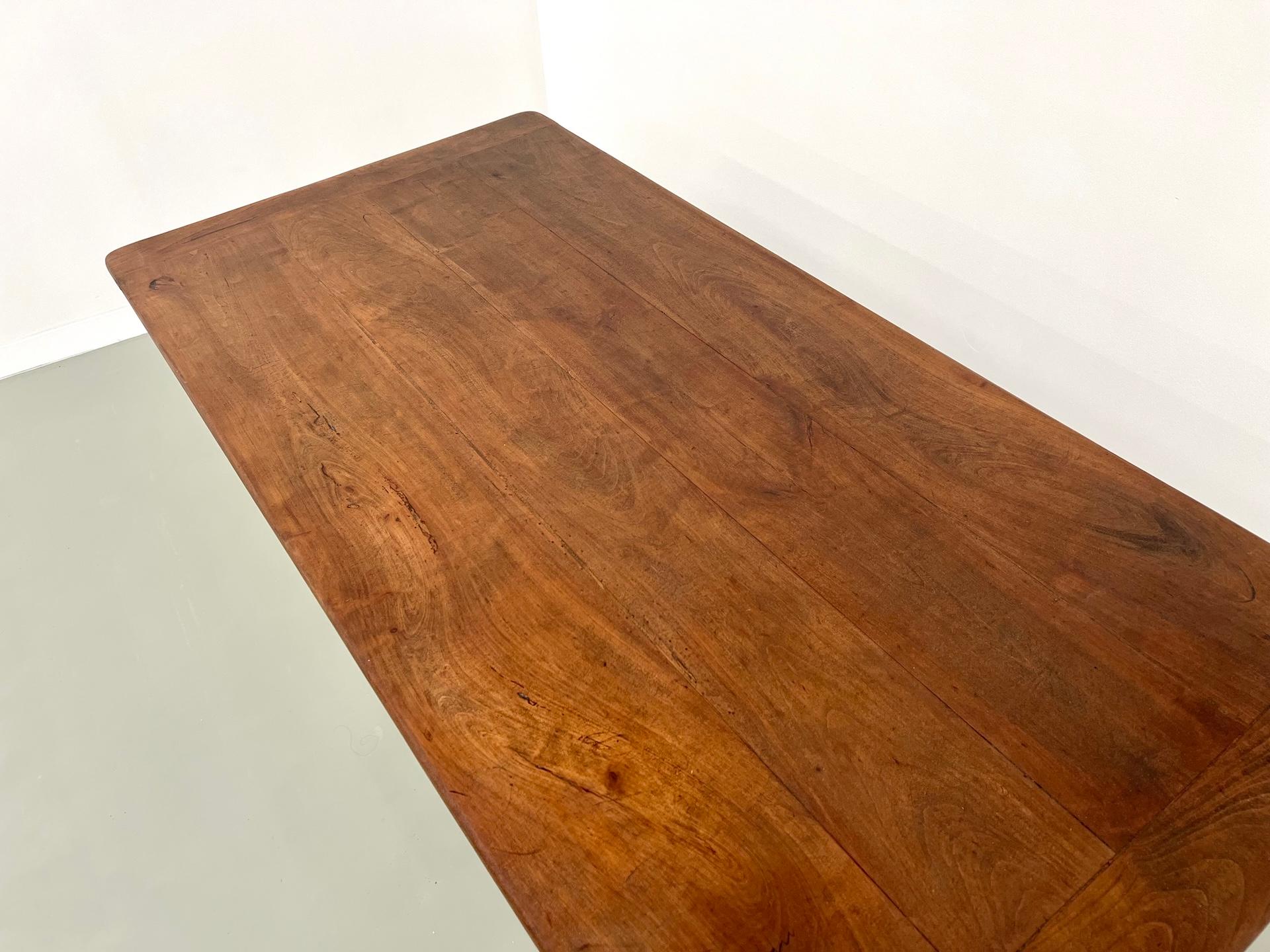 Cherry Small french solid cherry farm table/desk, from 1900's For Sale
