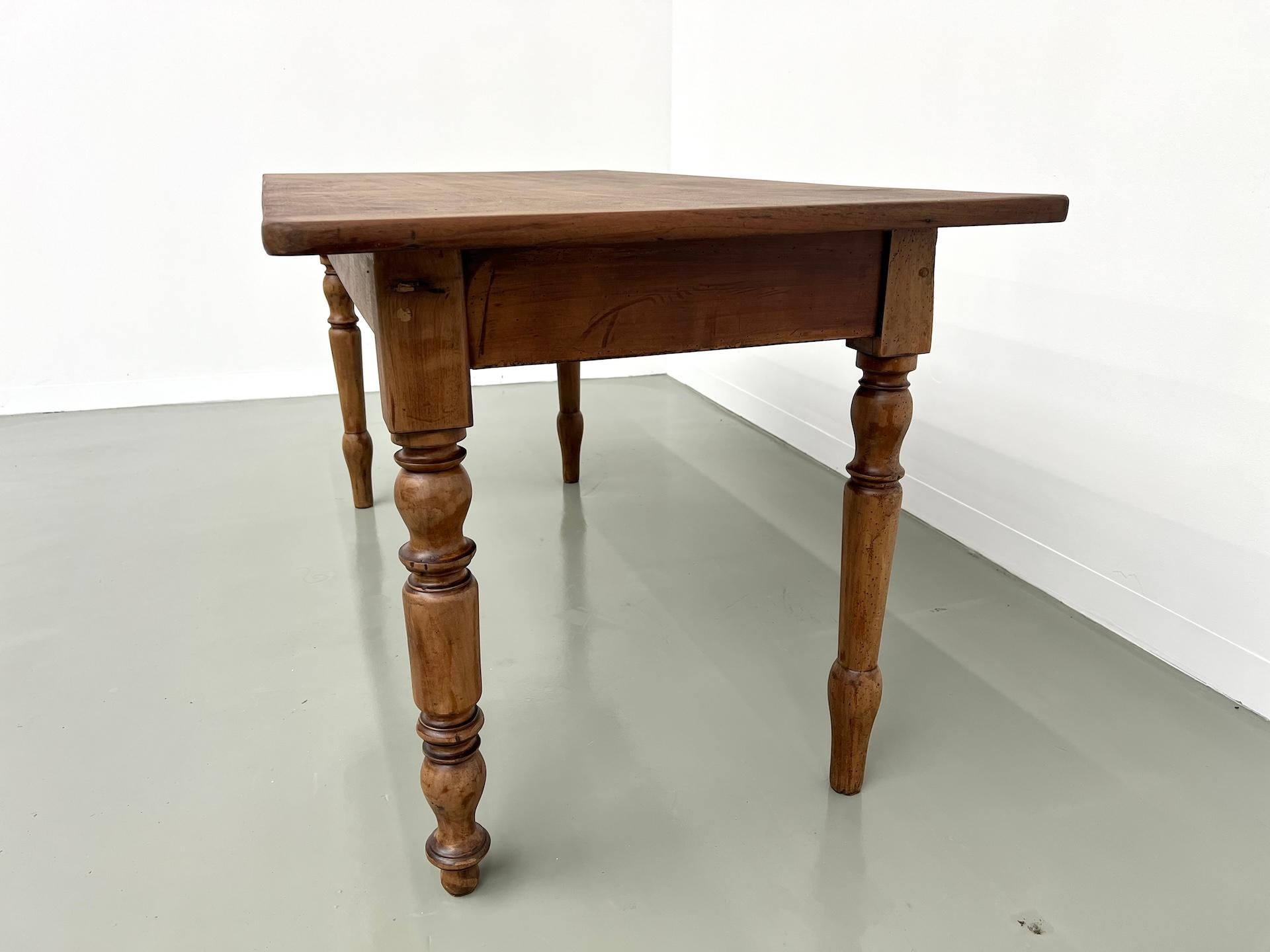 Small french solid cherry farm table/desk, from 1900's For Sale 1