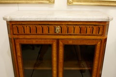 Small French Transitional Louis XV / Louis XVI Marquetry Bookcase Vitrine