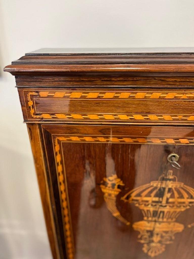 Mid-19th Century Small French Travel Secretary Napoleon III in Rosewood and Boxwood Veneer 1860s For Sale