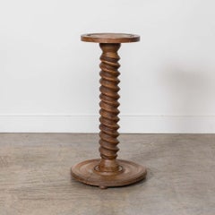 1940s French Twisted Wood Pedestal Table