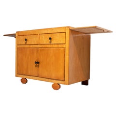 Pequeño armario francés de dos puertas con hojas laterales extraíbles en madera, años 70