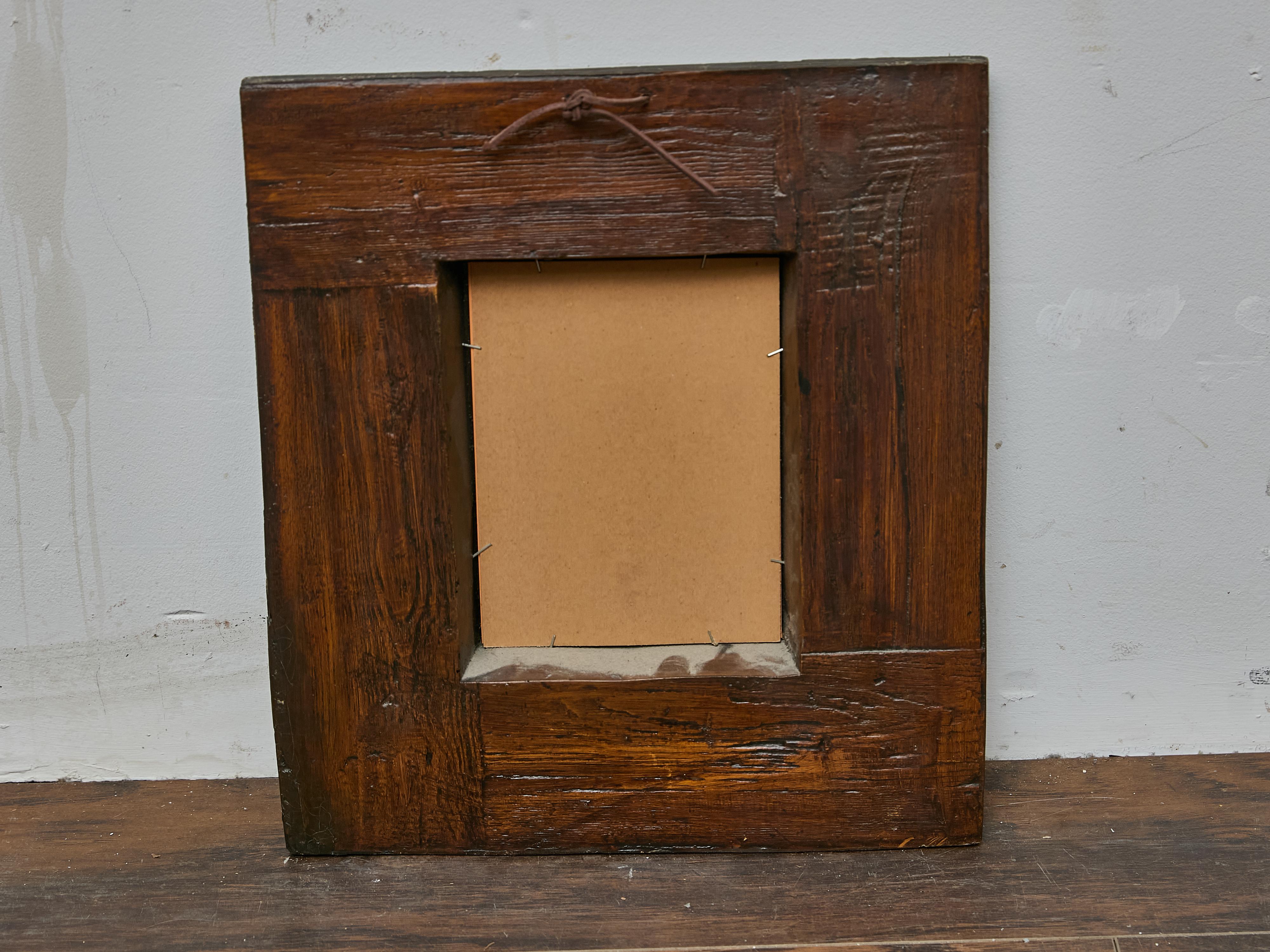 Small French Walnut Framed Mirror with Deep Moulding, 19th Century For Sale 8