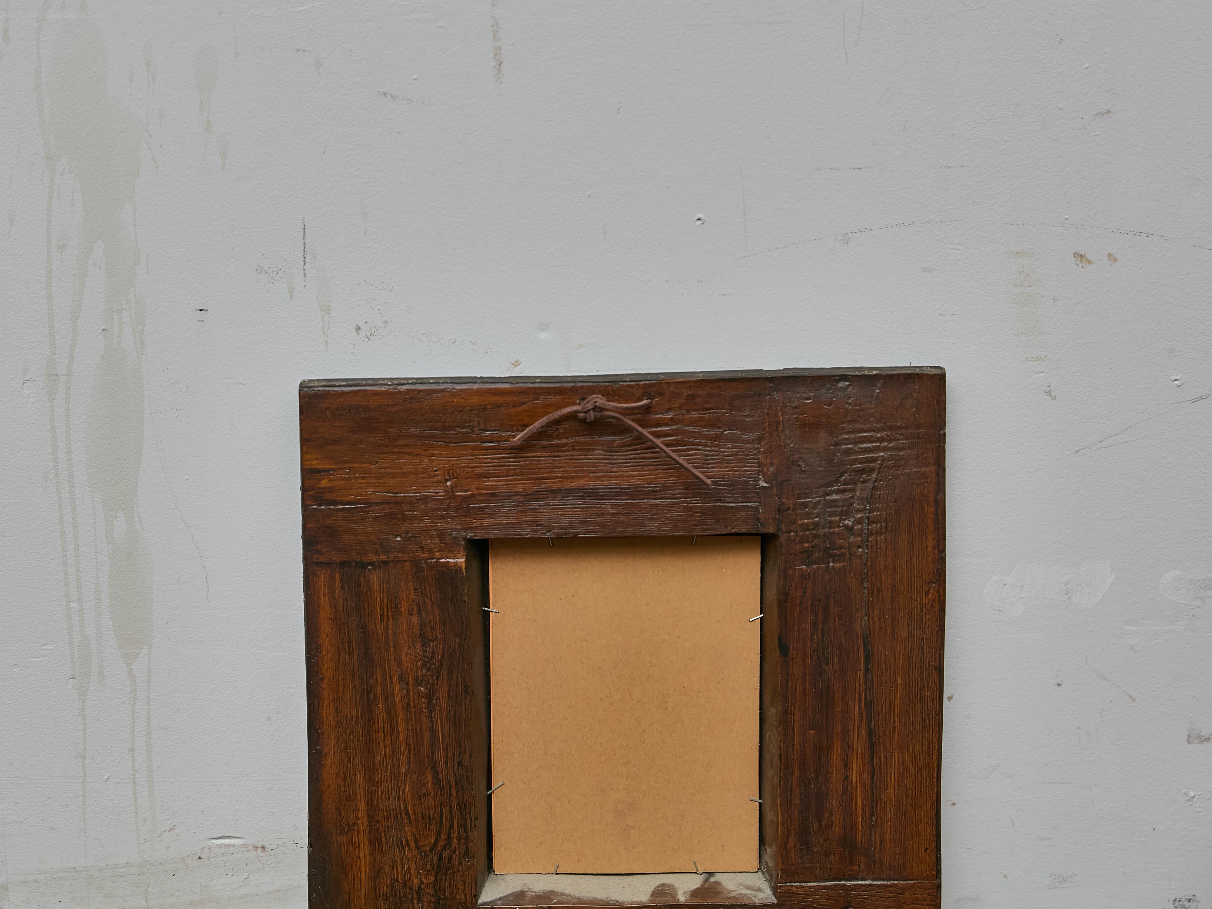 Small French Walnut Framed Mirror with Deep Moulding, 19th Century For Sale 6